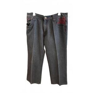 ImperiousJeans Men’s 38x34 Black Denim Red Wings Cross